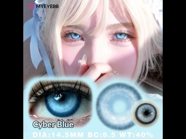 MYEYEBB Blind Cyber Blue Cosplay Colored Contact Lenses | 6 months⁠  #colorcontactlenses