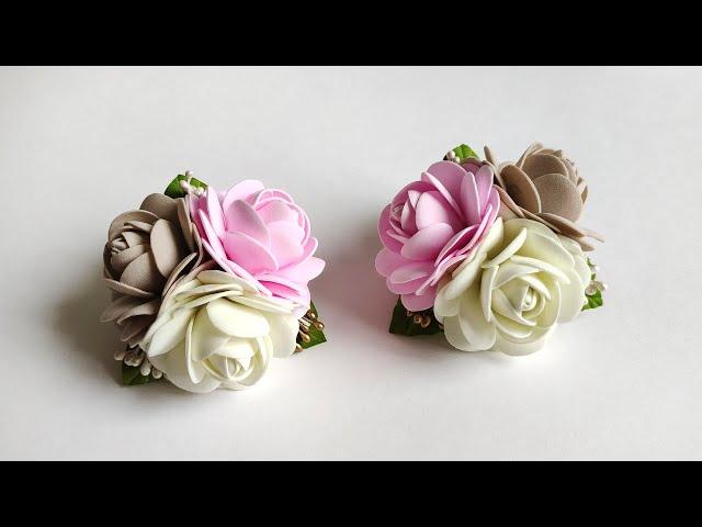 Розы из фоамирана на резинках. DIY/ roses from foamiran