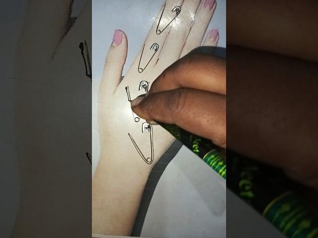 safety pin mehndi design hack let 's try #satisfying #safetypinmehndi#easymehndi