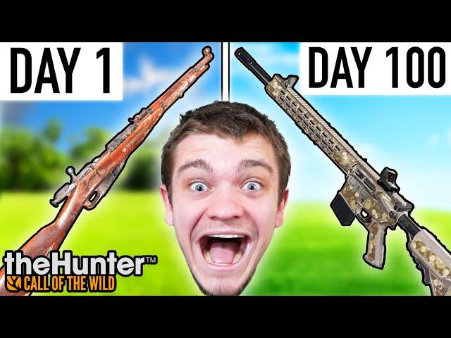 Day 1 VS Day 100 Weapons in Hunter Call of the WIld!