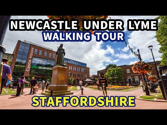 A Walk Through NEWCASTLE UNDER LYME Town Centre - Stoke on Trent - Staffordshire - Walking Video