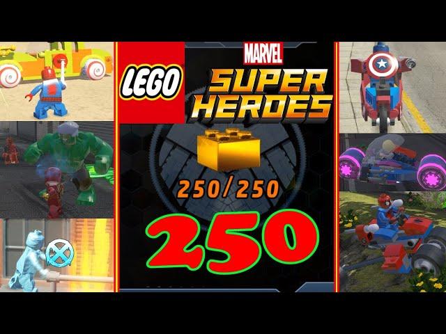 LEGO Marvel Super Heroes - All 250 GOLD Bricks - All quest Gold Bricks - All Stan Lee in Peril