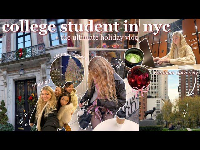 SCHOOL WEEK IN MY LIFE @ Fordham Uni  NYC holiday vlog, romanticizing finals, & super productive!