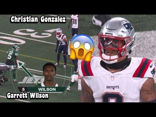 Garrett Wilson Vs Christian Gonzalez  (WR Vs CB) Jets Vs Patriots 2024 highlights