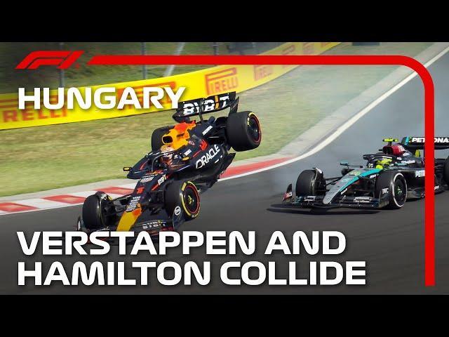 Verstappen and Hamilton Collide! | 2024 Hungarian Grand Prix