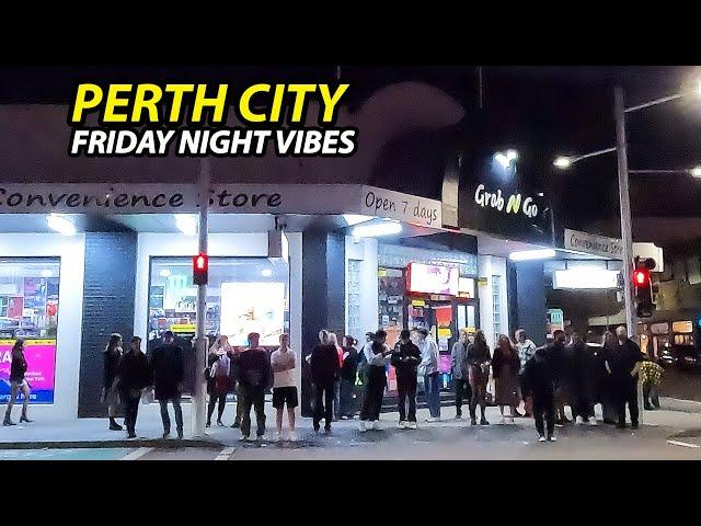 Perth Winter Night Walk, Friday Night in Perth City Centre, Australia (July 2024 Winter)