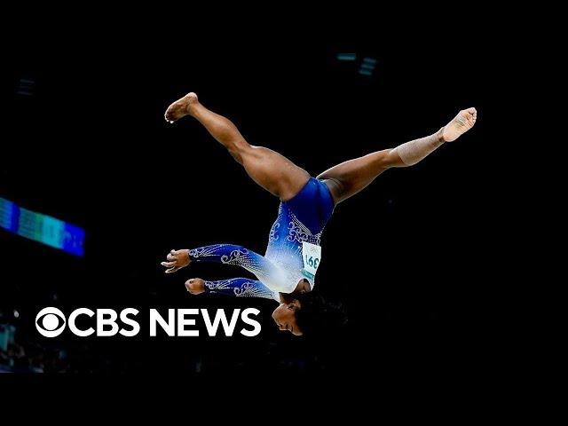 Simone Biles fails to medal in beam final, gets silver in floor routine at Olympics