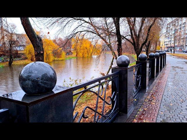 В Харькове ливень. Прогулка по дождливой набережной. 23.11.2024