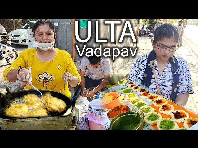 Mother and Daughter Making Ulta Vada Pav Surat | Street Food India