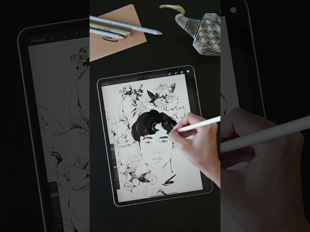 Иллюстрированный портрет на iPad