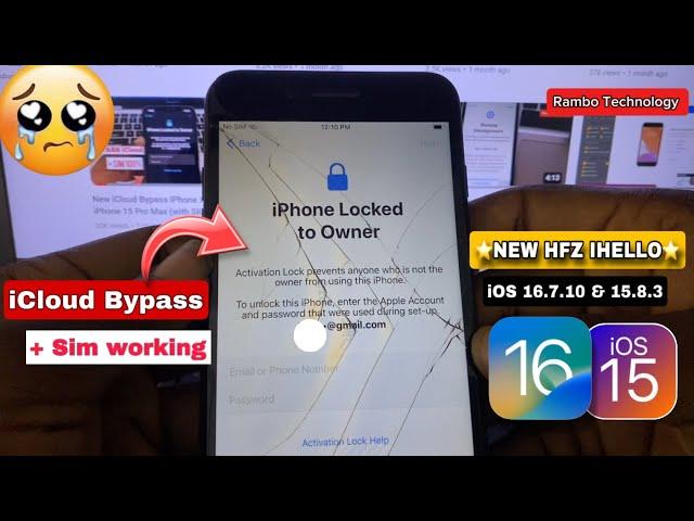 NEW HFZ iHello iCloud Bypass iPhone 6S-X & iPads with Signal/Sim iOS 16.7.10/15.8.3 Windows/Mac