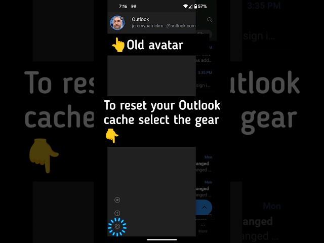 How to reset cache to update your new avatar image on Microsoft Outlook app