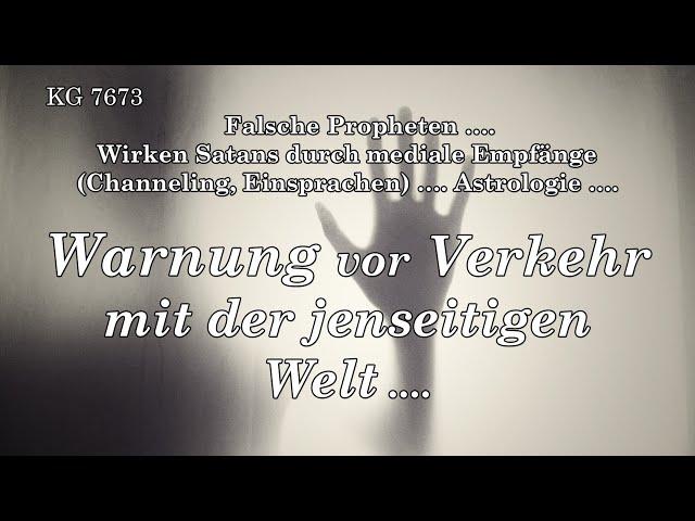 BD 7673 - WARNUNG VOR VERKEHR MIT DER JENSEITIGEN WELT ....