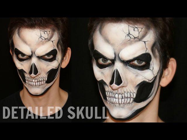 Realistic Skull — Halloween Makeup and Face Painting Tutorial