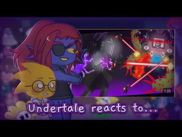 Undertale reacts to Titan Tv Man vs Omega Flowey