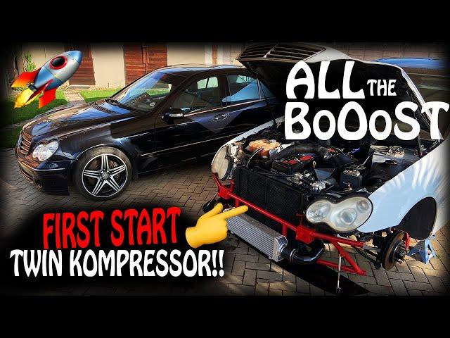 Twin-Supercharged Mercedes W203 FIRST START | ALL THE BOOOST!!