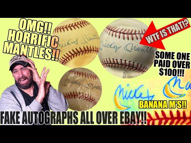 Horrible FAKES!! How To IDENTIFY FAKE vs REAL Mickey Mantle AUTOGRAPHS On eBay..