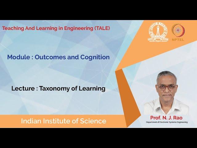 noc19 ge04 lec09 Taxonomy of Learning