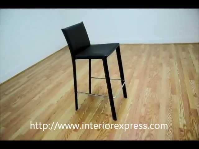 InteriorExpress Crawford Brown Leather Counter Height 24 Bar Stool