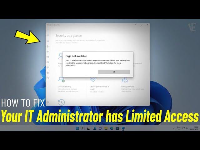 Page Not Available Your IT Administrator has Limited Access to Some Areas of this App - Fix Defender