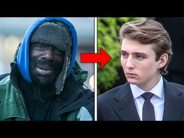 Homeless Man asks Barron Trump "Can you give me 1$?" Trump's response is SHOCKING