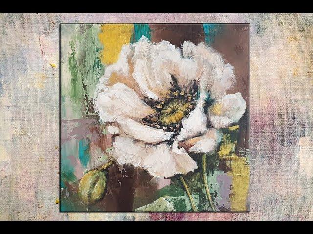 How to Paint Flowers with Acrylics |Abstract Poppy Tutorial MariArtHome