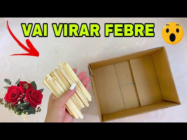 IDEIA CRIATIVA COM CAIXA DE PAPELÃO E PALITOS DE PICOLÉ FAÇA VOCÊ MESMO #viral #comartilhe #diy