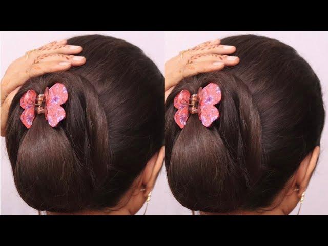 Everyday! Small Clutcher Hairstyle For Ladies | 1 Minute Hairstyle Without Bun | Juda Kaise Banaye 