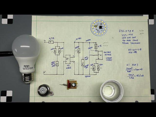 Teardown of Zilotek LED bulb with schematic