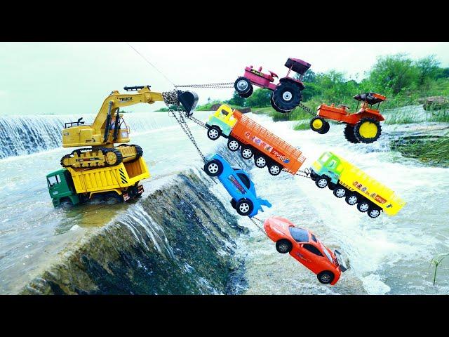 Accident Dumper Tipper Swaraj HMT Tractor SuperCar Pulling Out JCB Truck ? New Cartoon video CS Toy