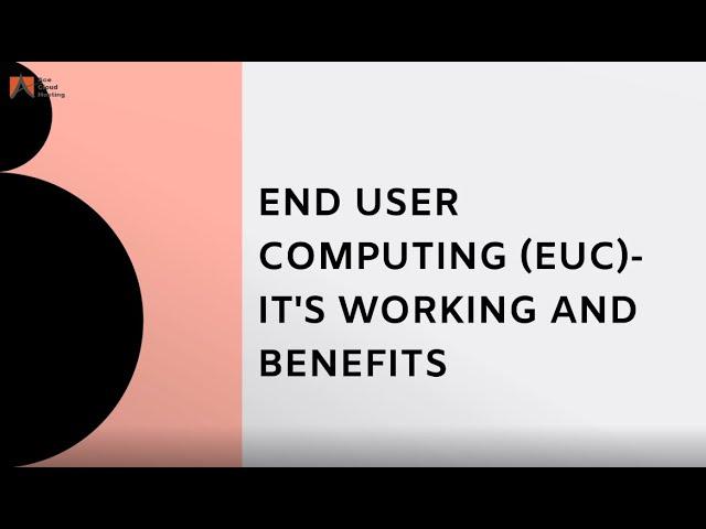 End User Computing (EUC) - It's Working and Benefits