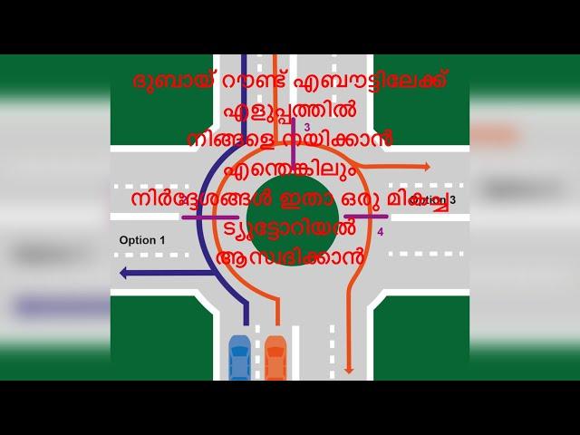 How to drive at UAE roundabout- Malayalam#ajman #uae #licence #rules #driving #roadtest #finaltest