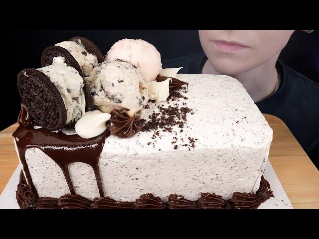 ASMR Baskin Robbins Oreo Cookie Ice Cream Cake Dessert Mukbang | Eating Sounds 먹방