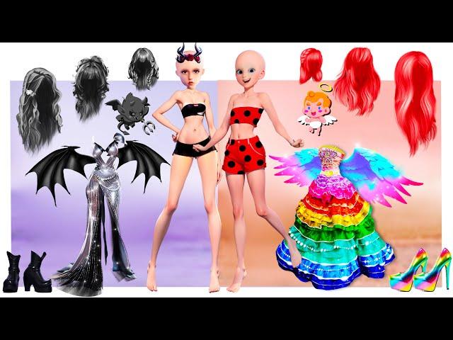 Ladybug, Elsa, Moana &  Wednesday Good vs Evil Twin | Style wow