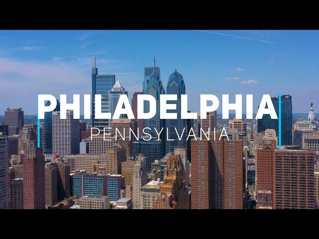 Philadelphia, Pennsylvania - the birthplace of the United States | 4K drone video