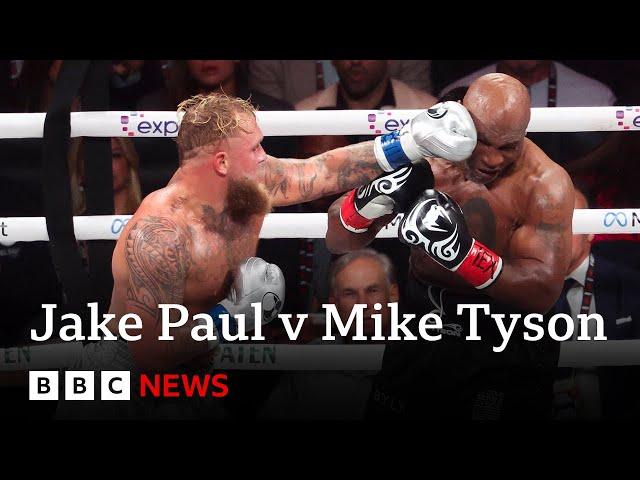 Jake Paul beats Mike Tyson on points in heavyweight bout | BBC News