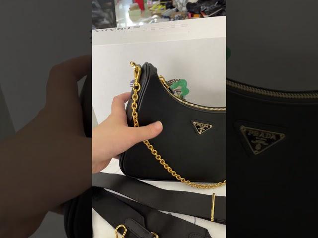 P-rada Re Edition 2005 Saffiano leather bag Black
