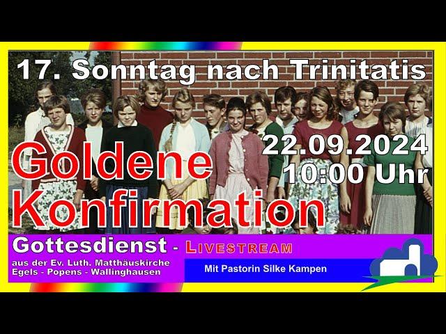 Gottesdienst am 17. Sonntag nach Trinitatis (22. September 2024) 10:00 Uhr