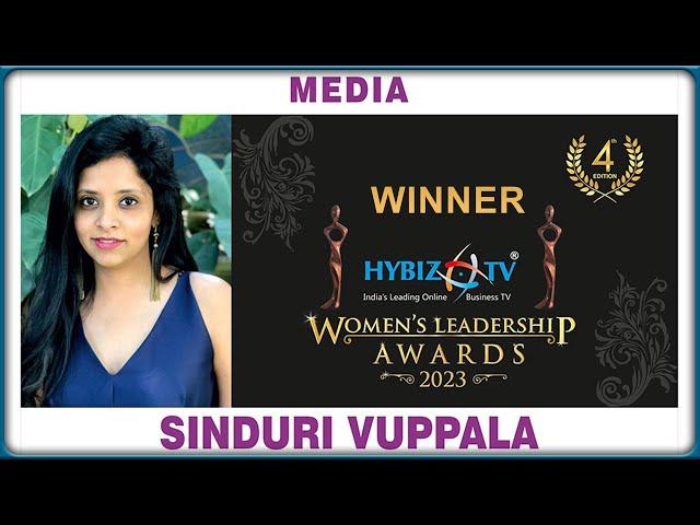 Sinduri Vuppala Media Category Winner | Hybiz Tv Women's Leadership Awards 2023 | HybizTv