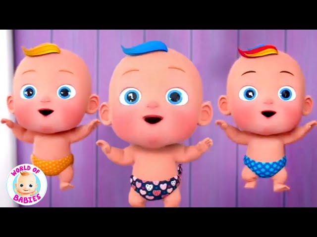 Five Little Babies Jumping On The Bed, Nursery Rhyme and Kids Song