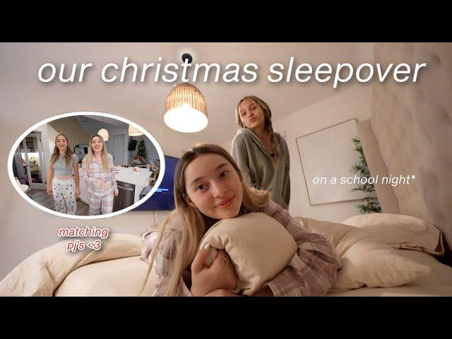 having a sleepover with my little sister *holiday edition* | baking, legos, xmas drinks