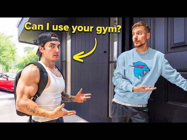 Asking Celebrities to Workout in THEIR Home Gyms - Ft. MrBeast