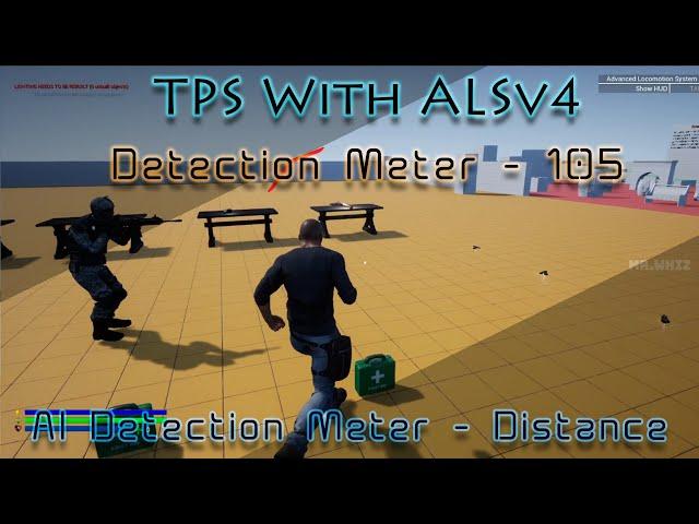 Make a TPS with ALSv4 in UE4 - 105 - AI Detection Meter - Distance Based Detection