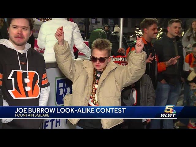 Joe Burrow doppelgangers compete in Fountain Square's look-a-like contest