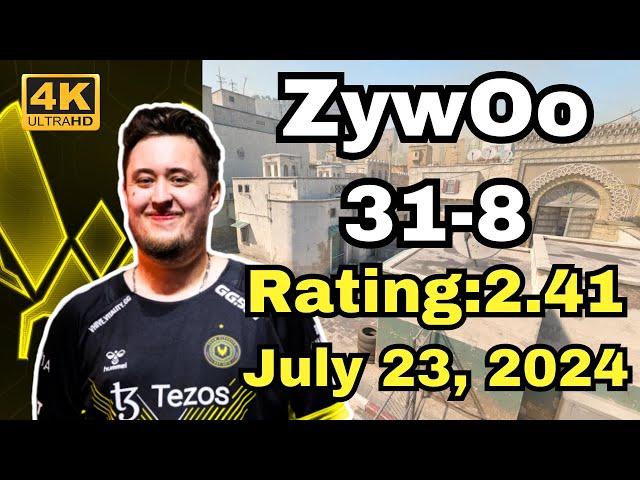 【4K】ZywOo(31-8) (Dust2) | FACEIT Ranked | July 23, 2024 #cs2 #pov