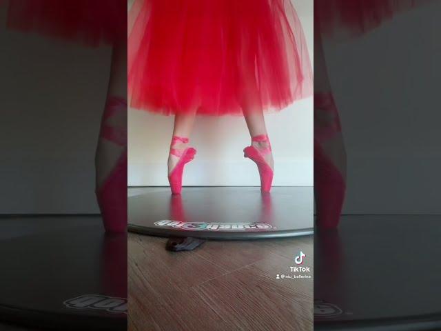 Ballerina Wearing Red Pointe Shoes & Tutu! TikTok Ballet Video!