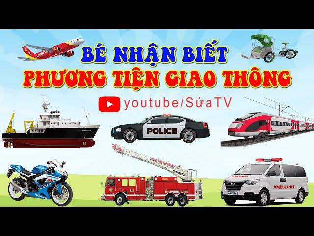 DẠY BÉ PHƯƠNG TIỆN GIAO THÔNG XE CẢNH SÁT, XE CỨU HỎA, Ô TÔ, MÁY BAY | ÂM THANH CÁC LOẠI XE