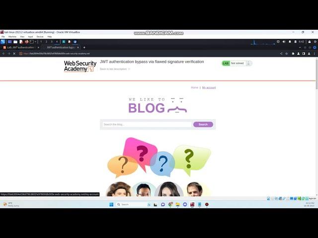JWT authentication bypass via flawed signature verification