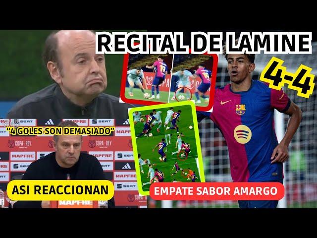  EMPATE AMARGO del BARÇA y ASI REACCIONAN! FLICK MOLESTO y LAMINE YAMAL HUNDE A JUANMA RODRIGUEZ