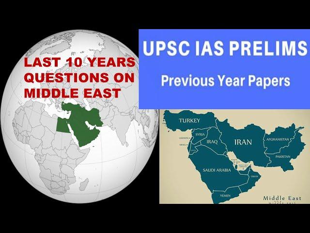 UPSC Previous 10 Year Questions on "MIDDLE EAST" with MAP:UPSC/STATE_PSC